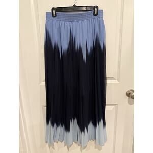 Banana Republic Pleated Maxi Weightless Skirt Ombre Blue Size M Flowy Vacation